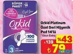 ORKİD PLATİNUM ÖZEL SERİ HİJYENİK PED 14'LÜ fiyat ve kampanya bilgisi